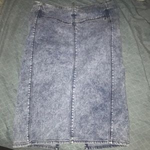 Acid Wash Midi Skirt